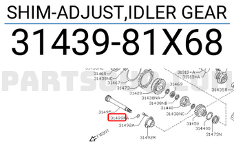 Nissan 3143981X68 SHIM-ADJUST,IDLER GEAR