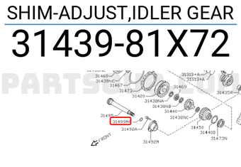 Nissan 3143981X72 SHIM-ADJUST,IDLER GEAR
