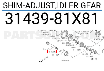 Nissan 3143981X81 SHIM-ADJUST,IDLER GEAR