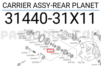 Nissan 3144031X11 CARRIER ASSY-REAR PLANET