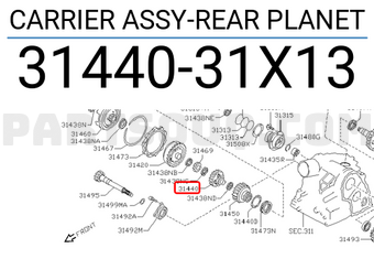 Nissan 3144031X13 CARRIER ASSY-REAR PLANET