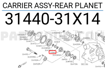 Nissan 3144031X14 CARRIER ASSY-REAR PLANET