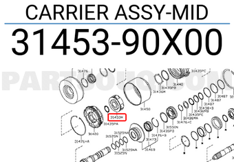 Nissan 3145390X00 CARRIER ASSY-MID