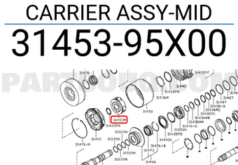 Nissan 3145395X00 CARRIER ASSY-MID