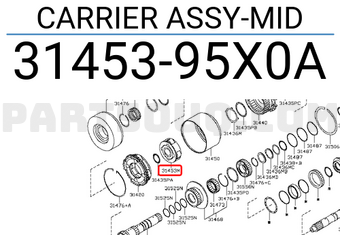 Nissan 3145395X0A CARRIER ASSY-MID