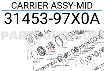 Nissan 3145397X0A CARRIER ASSY-MID