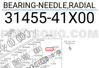 Nissan 3145541X00 BEARING-NEEDLE,RADIAL