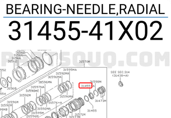 Nissan 3145541X02 BEARING-NEEDLE,RADIAL