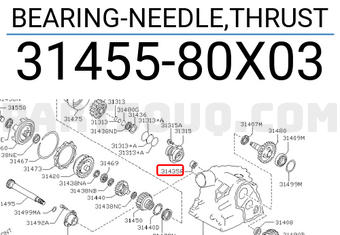 Nissan 3145580X03 BEARING-NEEDLE,THRUST