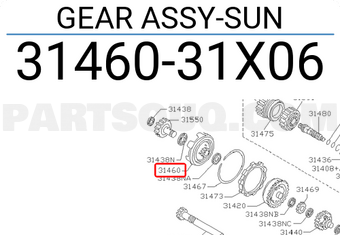 Nissan 3146031X06 GEAR ASSY-SUN