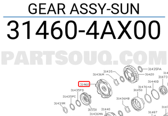 Nissan 314604AX00 GEAR ASSY-SUN