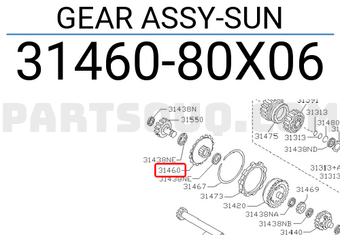Nissan 3146080X06 GEAR ASSY-SUN