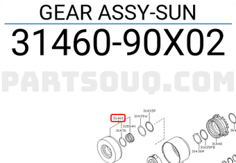 Nissan 3146090X02 GEAR ASSY-SUN