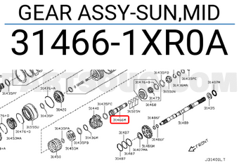 Nissan 314661XR0A GEAR ASSY-SUN,MID