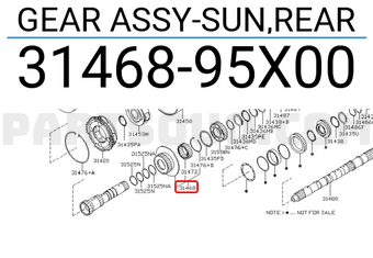 Nissan 3146895X00 GEAR ASSY-SUN,REAR