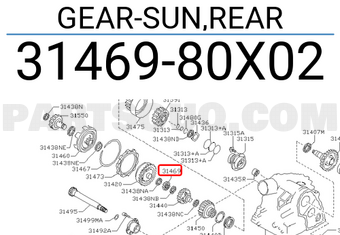 Nissan 3146980X02 GEAR-SUN,REAR