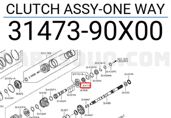 Nissan 3147390X00 CLUTCH ASSY-ONE WAY