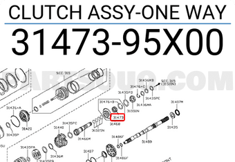 Nissan 3147395X00 CLUTCH ASSY-ONE WAY