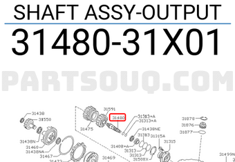 Nissan 3148031X01 SHAFT ASSY-OUTPUT