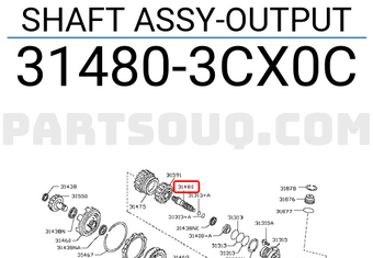 Nissan 314803CX0C SHAFT ASSY-OUTPUT