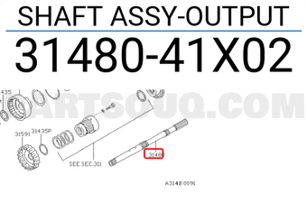 Nissan 3148041X02 SHAFT ASSY-OUTPUT