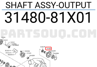 Nissan 3148081X01 SHAFT ASSY-OUTPUT