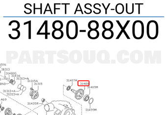 Nissan 3148088X00 SHAFT ASSY-OUT