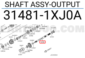 Nissan 314811XJ0A SHAFT ASSY-OUTPUT