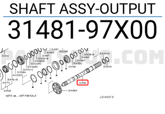 Nissan 3148197X00 SHAFT ASSY-OUTPUT