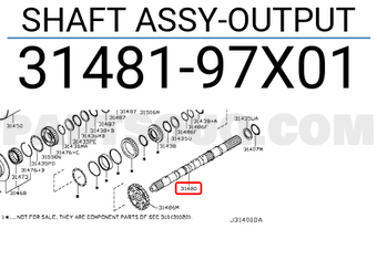 Nissan 3148197X01 SHAFT ASSY-OUTPUT