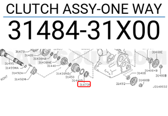Nissan 3148431X00 CLUTCH ASSY-ONE WAY