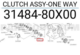 Nissan 3148480X00 CLUTCH ASSY-ONE WAY