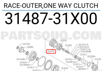 Nissan 3148731X00 RACE-OUTER,ONE WAY CLUTCH