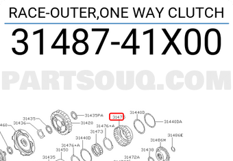 Nissan 3148741X00 RACE-OUTER,ONE WAY CLUTCH