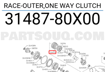 Nissan 3148780X00 RACE-OUTER,ONE WAY CLUTCH