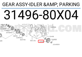 Nissan 3149680X04 GEAR ASSY-IDLER & PARKING