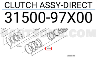 Nissan 3150097X00 CLUTCH ASSY-DIRECT