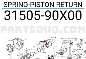 Nissan 3150590X00 SPRING-PISTON RETURN