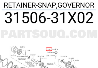 Nissan 3150631X02 RETAINER-SNAP,GOVERNOR