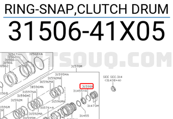 Nissan 3150641X05 RING-SNAP,CLUTCH DRUM