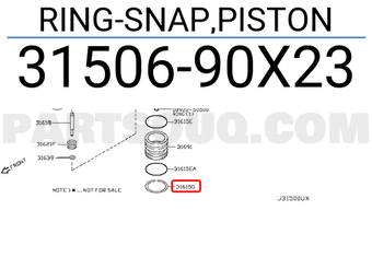Nissan 3150690X23 RING-SNAP,PISTON