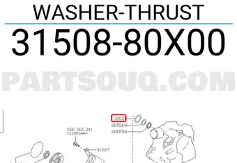 Nissan 3150880X00 WASHER-THRUST
