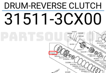 Nissan 315113CX00 DRUM-REVERSE CLUTCH