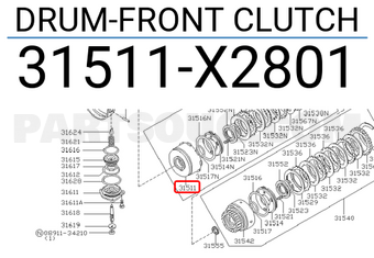 Nissan 31511X2801 DRUM-FRONT CLUTCH