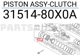Nissan 3151480X0A PISTON ASSY-CLUTCH
