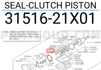 Nissan 3151621X01 SEAL-CLUTCH PISTON