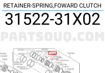 Nissan 3152231X02 RETAINER-SPRING,FOWARD CLUTCH