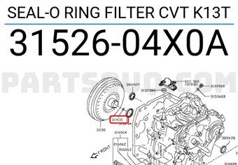 Nissan 3152604X0A SEAL-O RING FILTER CVT K13T