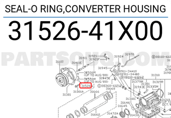 Nissan 3152641X00 SEAL-O RING,CONVERTER HOUSING
