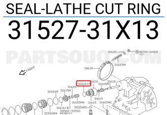 Nissan 3152731X13 SEAL-LATHE CUT RING